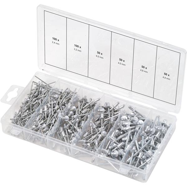 KS-Tools 970.0150 Blind rivets assortment, 2.4-3.2 -4-4.8, 400 pcs