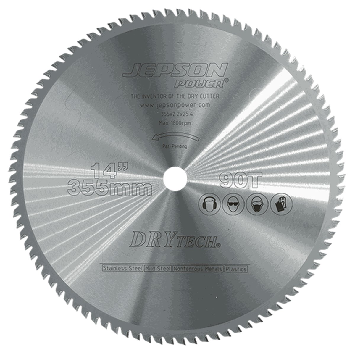 Jepson HM - Sägeblatt 355/90Z - Edelstahl, Stahl, NE-Metalle (dünnwandig)