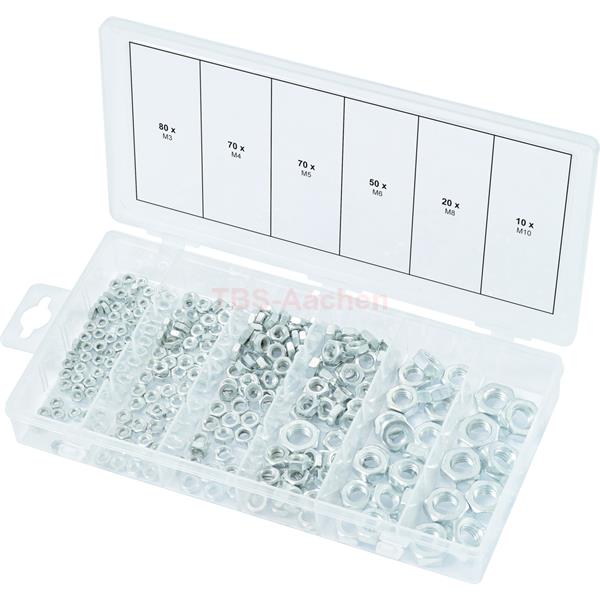 KS-Tools 970.0440 Nuts assortment, metric, M3-M10, 300 pcs