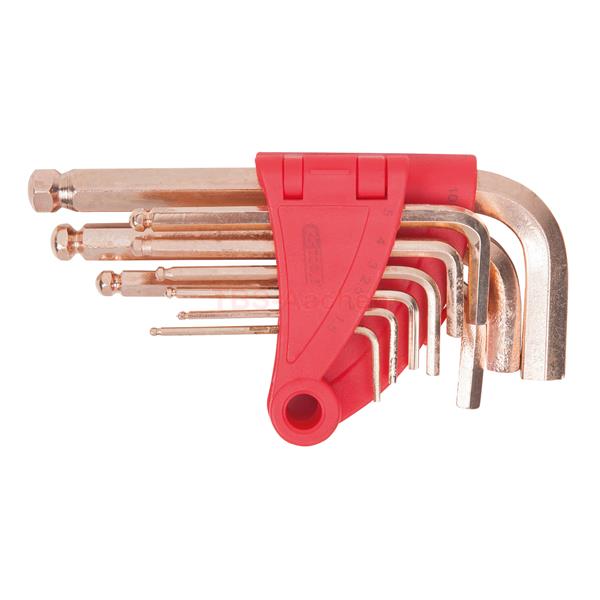 KS-Tools 963.1517 BRONZEplus Innensechskant-Winkel stiftschlüssel-Satz, 8-tlg.Kugelkopf
