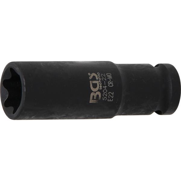 BGS 5204-22 Impact Socket E-Type, deep, 12.5 mm (1 /2") Drive, E22