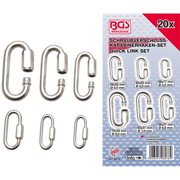 BGS 8078 Quick Link Assortment, 20 pcs. 