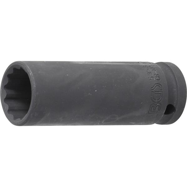 BGS 5353 Kraft-Steckschlüssel-Einsatz Zwölfkant, t ief, Antrieb Innenvierkant 12,5 mm (1/2"), SW 21 m