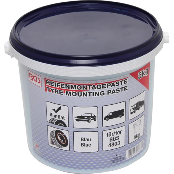 BGS 9383 Tyre Fitting Grease For Run Flat Tyres, b lue, 5 kg