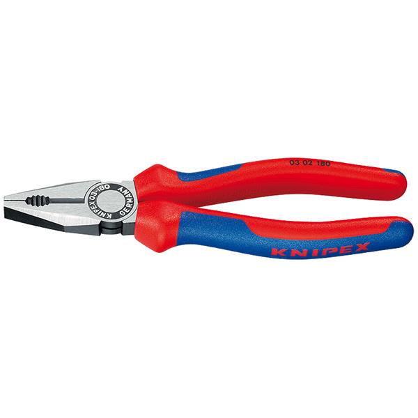 Knipex 03 02 200 Combination Pliers black atramentized with multi-component grips 200 mm