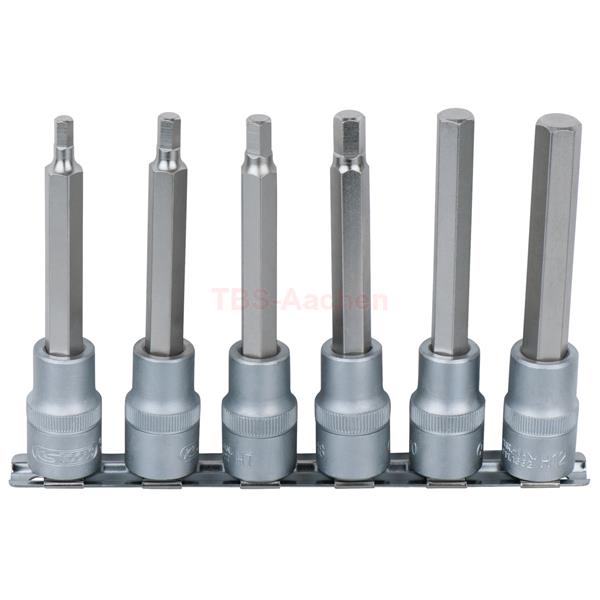 KS-Tools 911.1336 1/2" Bit socket set hexagon, lon g, 6 pcs