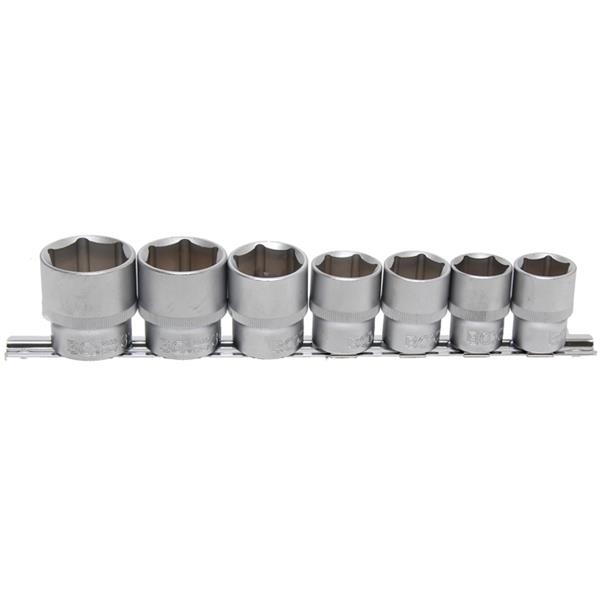 BGS 9108 Socket Set, Hexagon, 12.5 mm (1/2") Drive , 20 - 32 mm, 7 pcs.