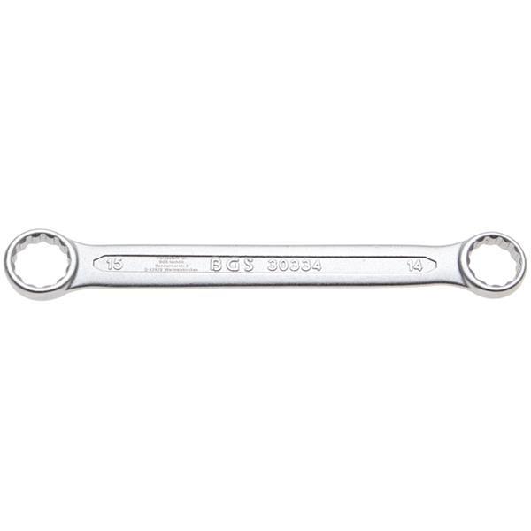 BGS 30334 Doppel-Ringschlüssel, extra flach, SW 14 x15 mm