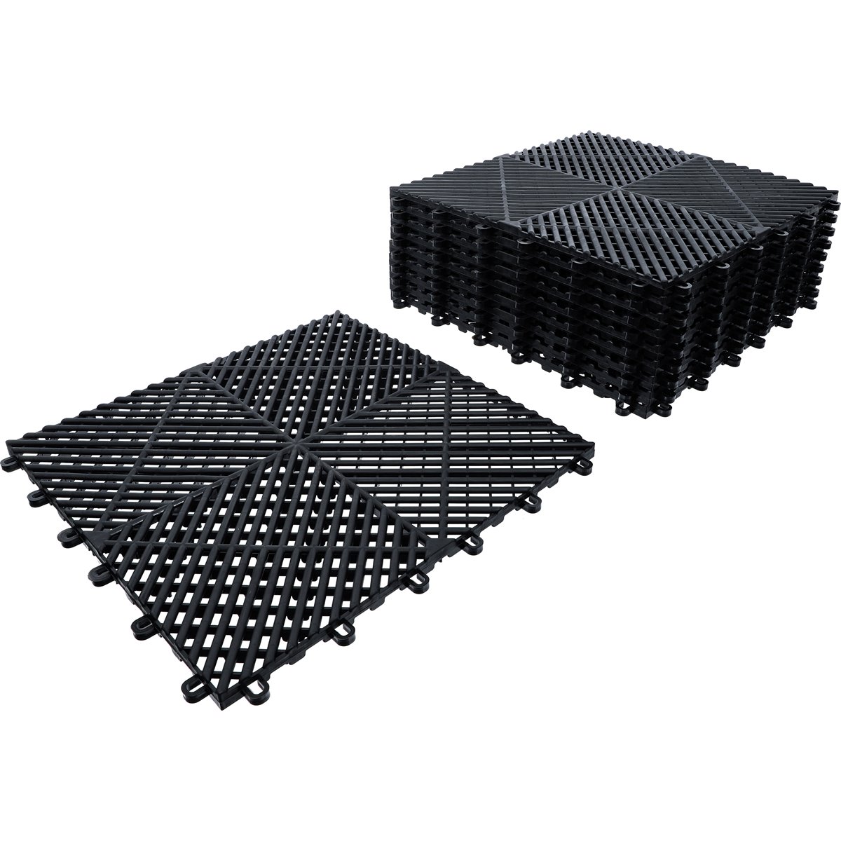 BGS 74546 Plastic Tiles-Set, Click-System, 400 x 4 00 x 18 mm, 10-pcs.