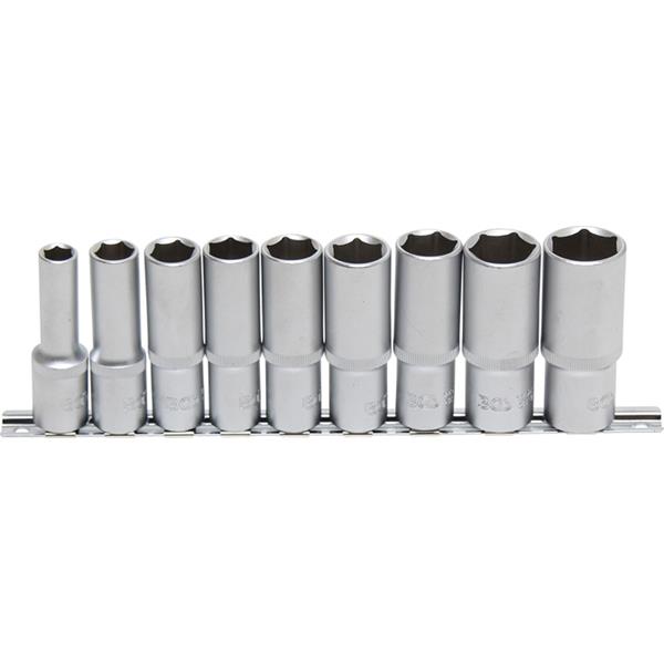 BGS 2223 Socket Set, Hexagon, deep, 12.5 mm (1/2") Drive, 10 - 24 mm, 9 pcs.