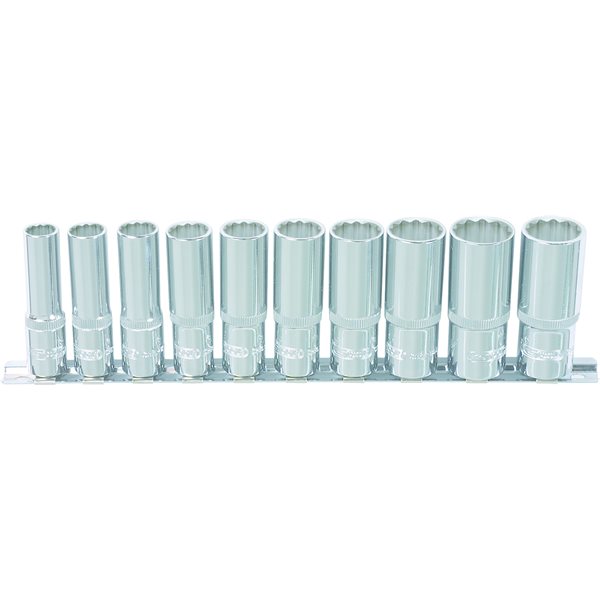 KS-Tools 918.0660 1/2" CHROME+ 12kt-Stecknuss-Satz 10-tlg., 10-19mm