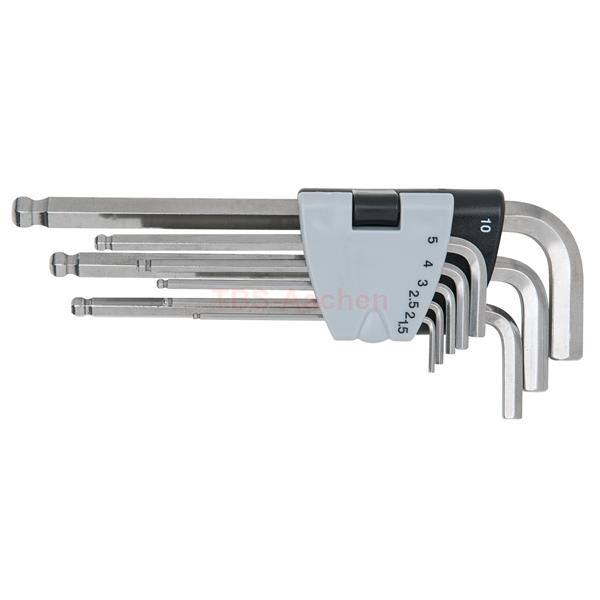 KS-Tools 964.0420 STAINLESS STEEL Hex key set,long , 9 pcs