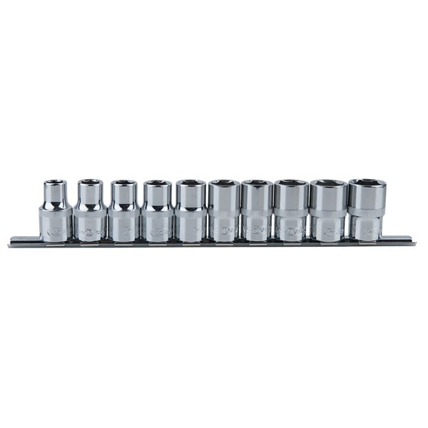 KS-Tools 918.0650 1/2" CHROME+ 6kant-Stecknuss-Set 10-tlg.,