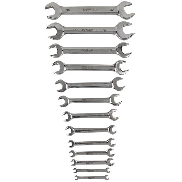KS-Tools 964.2250 EDELSTAHL Doppel-Maulschlüssel-S atz, 13-tlg., abgewinkelt