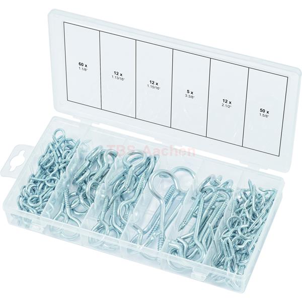 KS-Tools 970.0380 Clip bolts &amp; eyebolts assort ment, 151 pcs