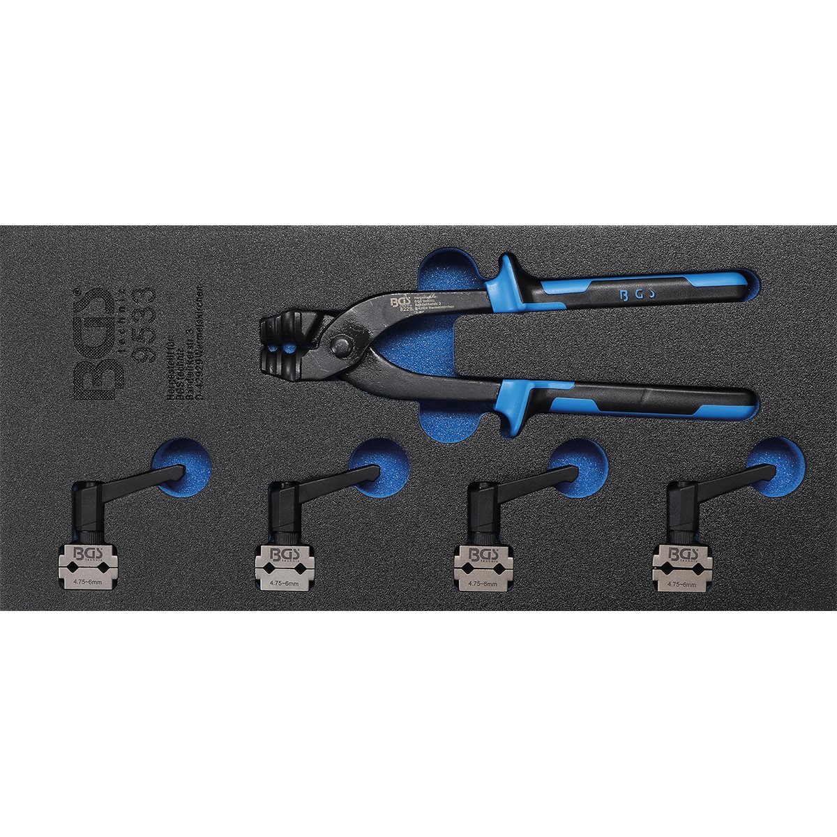 BGS 9533 Tool Tray 1/3: Tube Bender and Brake Line Clamps Set, 4.75 + 6 mm