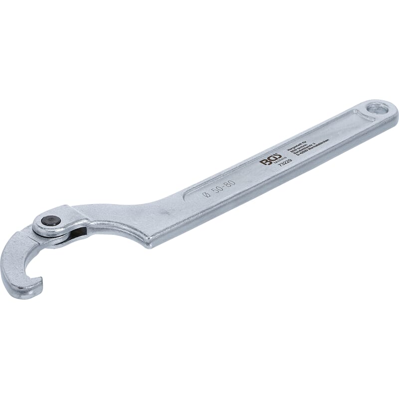 BGS 73229 Adjustable Hook Wrench with Nose, 50 - 8 0 mm