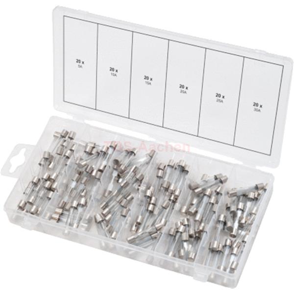 KS-Tools 970.0270 Glass fuses assortment, 5-30A, 1 20 pcs
