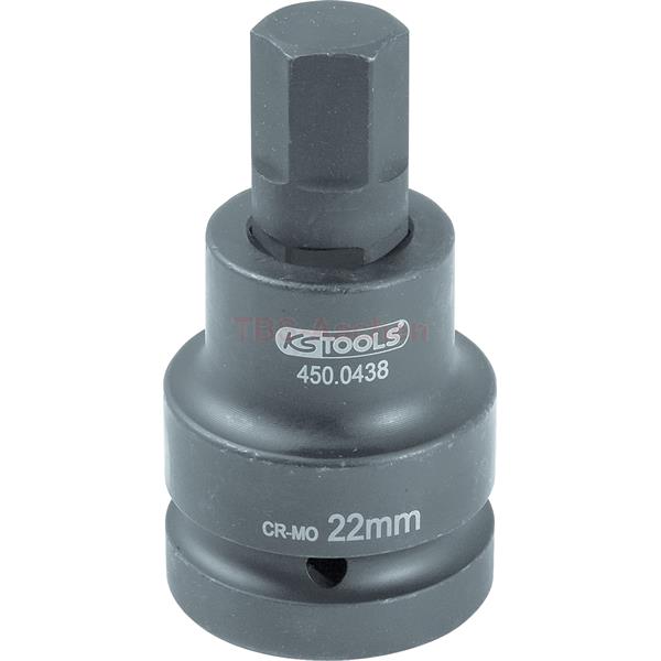 KS-Tools 450.0488 1" Impact bit socket hexagon, sh ort, 36mm