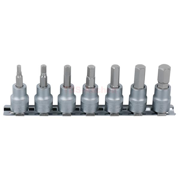 KS-Tools 911.1544 1/4" CHROMEplus Bit-Stecknuss- tz Innensechskant, 7-tlg.2,5-8mm