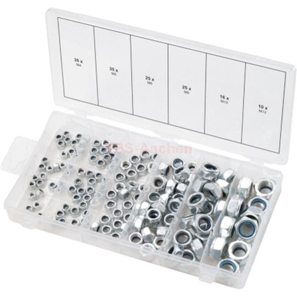 KS-Tools 970.0120 Self locking nuts assortment, M4 -12, 146 pcs