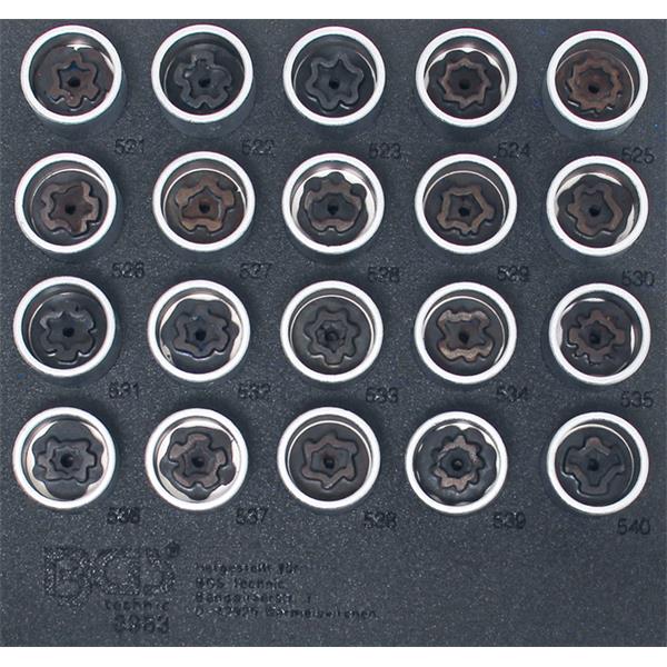 BGS 8963 Tool Tray 1/6: Rim Lock Socket Set for VA G, 20 pcs.