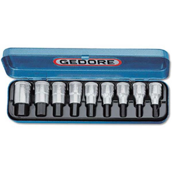 Gedore IN 19 PA Screwdriver bit socket set 1/2" 9 pcs in-hex INCH