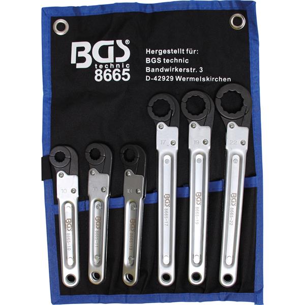 BGS 8665 Line Ratchet Wrench Set, 6 pcs. 