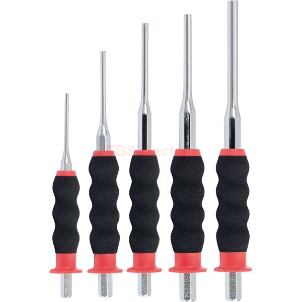 KS-Tools 156.0230 Pin punch set, CrMo,cylindrical shaft, 5 pcs