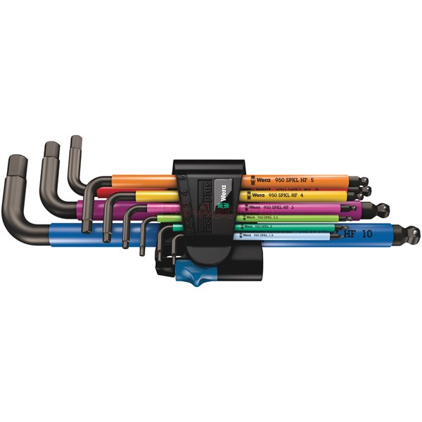 Wera 950/9 Hex-Plus Multicolour HF 1 L-key set wit h holding function, BlackLaser