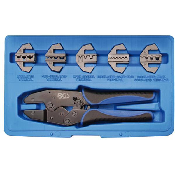 BGS 1410 Crimping Tool Set, with 5 Pairs of Jaws 