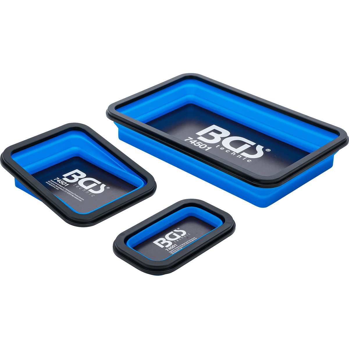 BGS 74501 Magnet-Haftschalen-Satz, Silikon, faltba r, 3-tlg.