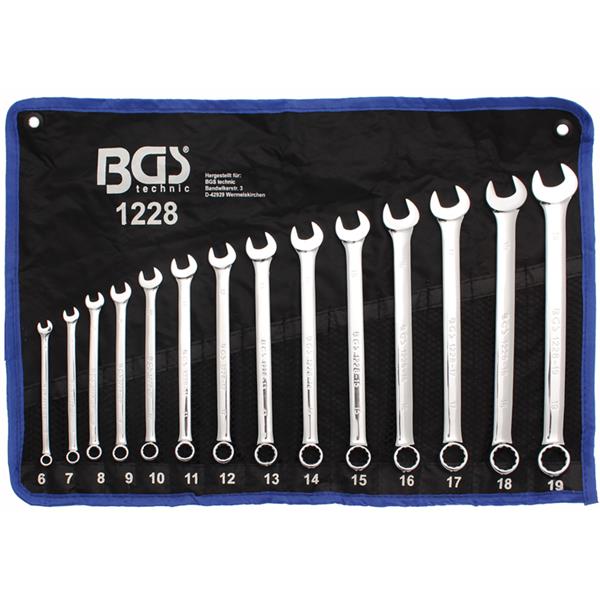 BGS 1228 Combination Spanner Set, extra long, 6 - 19 mm, 14 pcs.