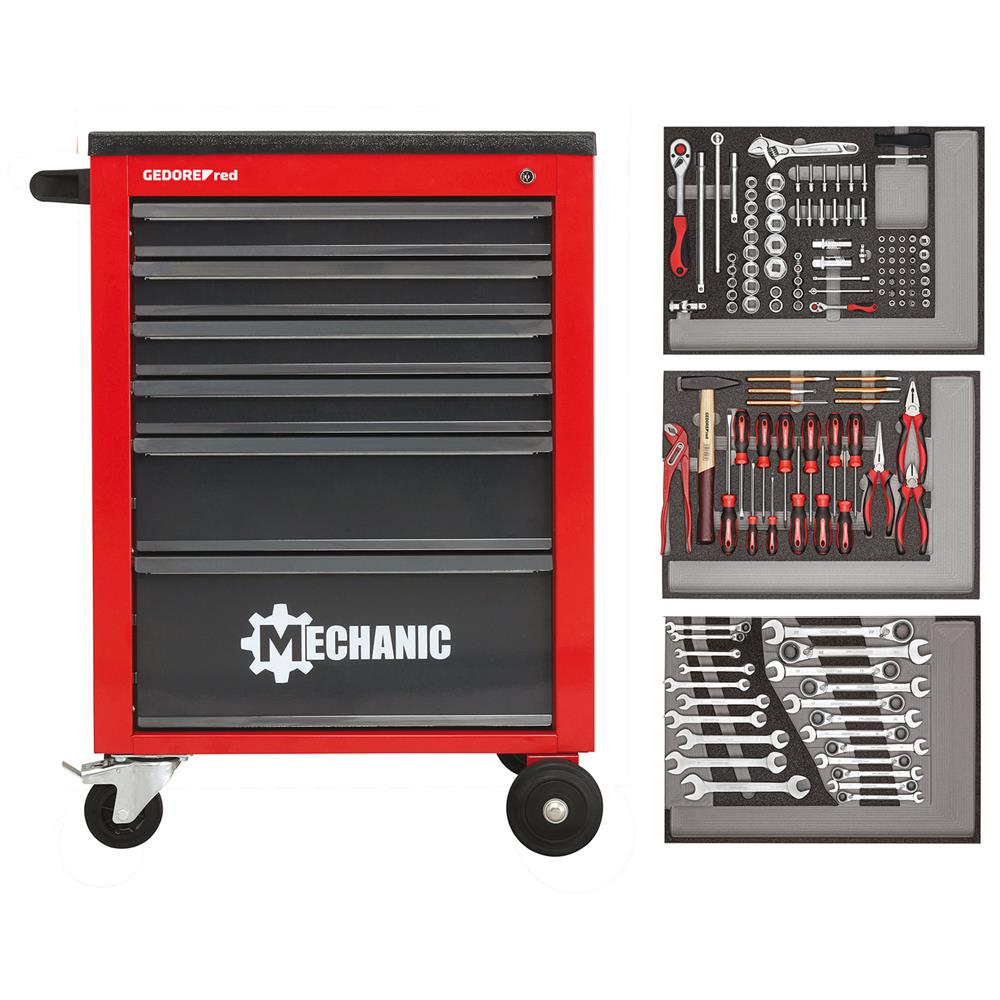 Gedore red R21560004 Tool set i.t.trolley MECHANIC 