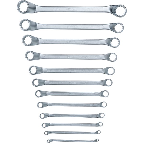 KS-Tools 517.0250 CLASSIC Doppel-Ringschlüssel-Sat z, 12-tlg. gekröpft, 6-32mm