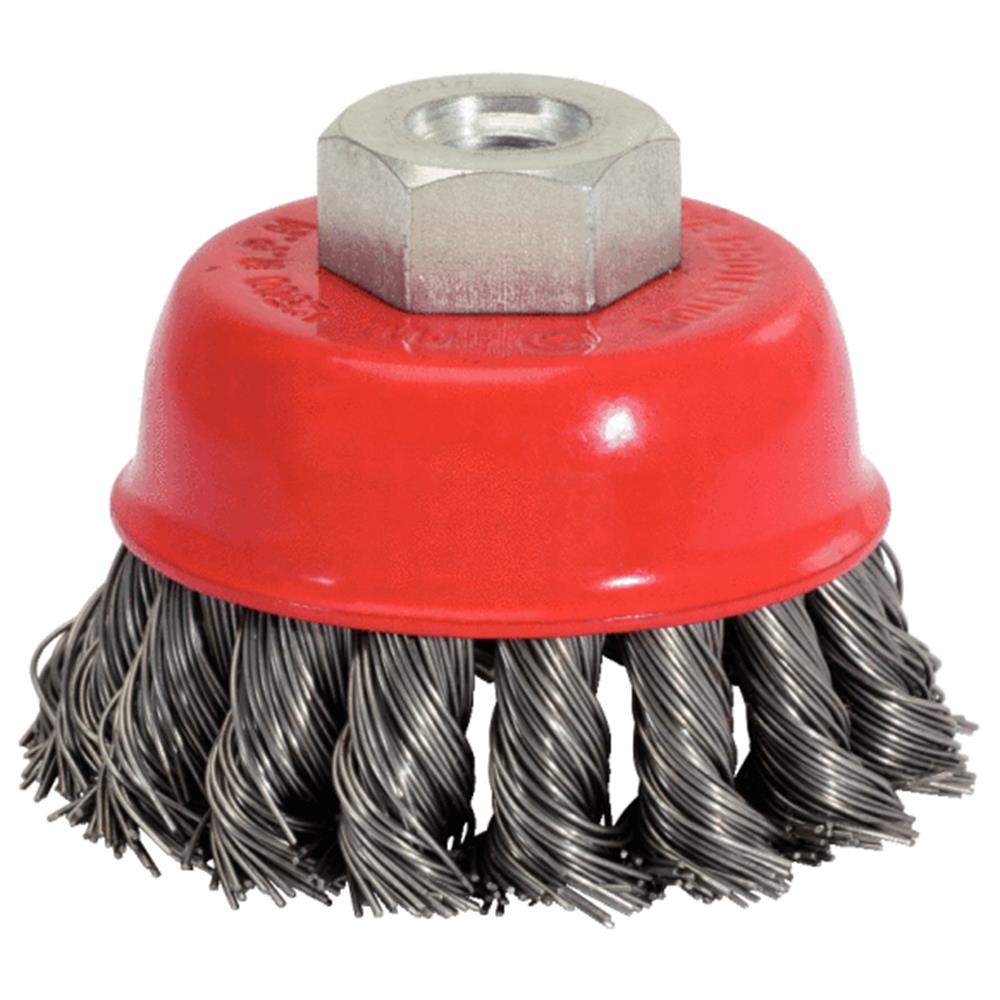 KS-Tools 340.0025 Rostfreie Stahldrahttopfbürste 0,5mm, Ø 65mm
