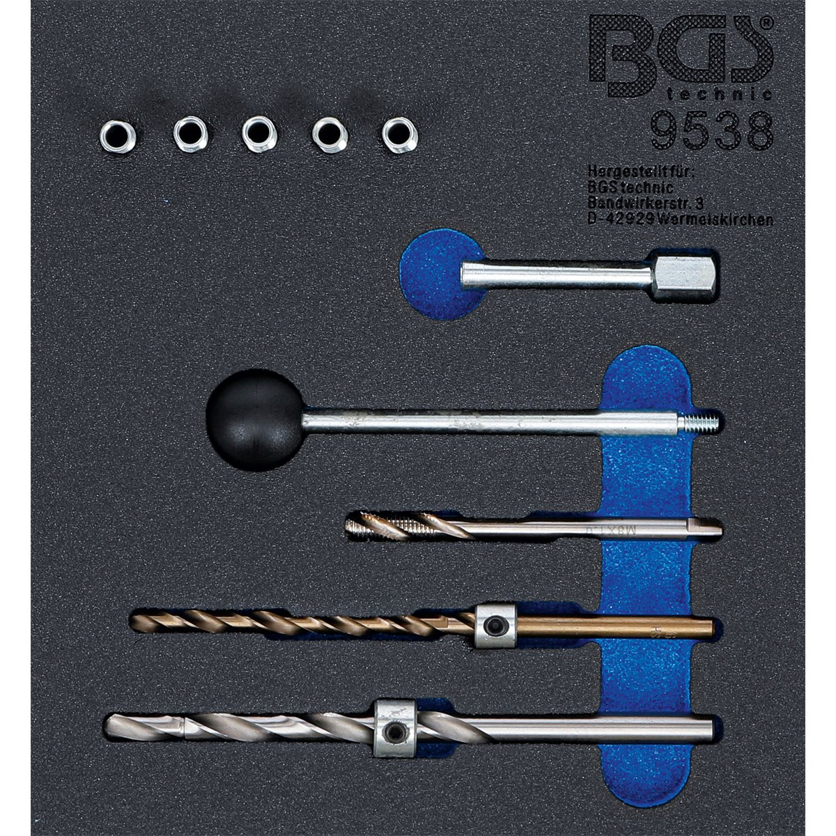 BGS 9538 Tool Tray 1/6: Thread Repair Kit, for Inj ector Fastening Screws, 10 pcs.