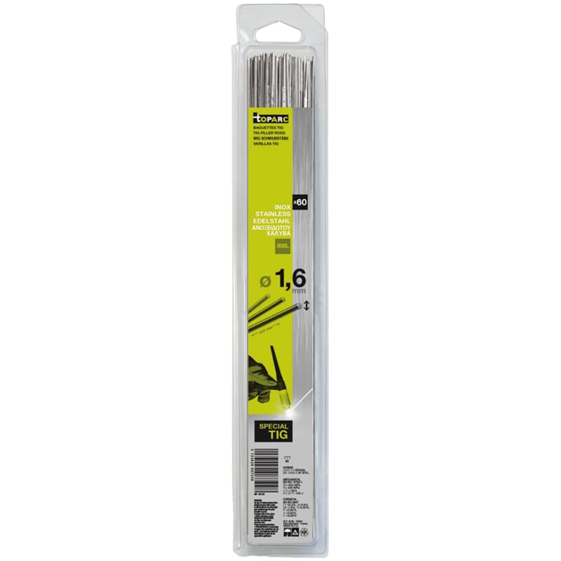 WIG Schweißstäbe Edelstahl Ø 1.6 mm 60 Stück Länge: 330 mm, 308L, in Blisterverpackung