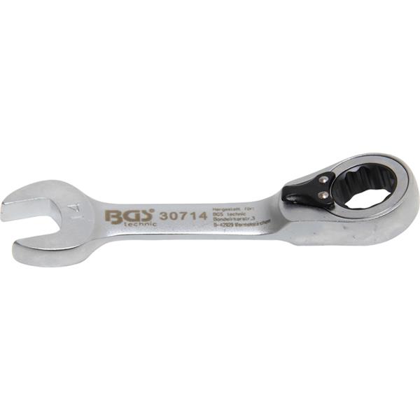 BGS 30714 Ratchet Combination Wrench, short, rever sible, 14 mm