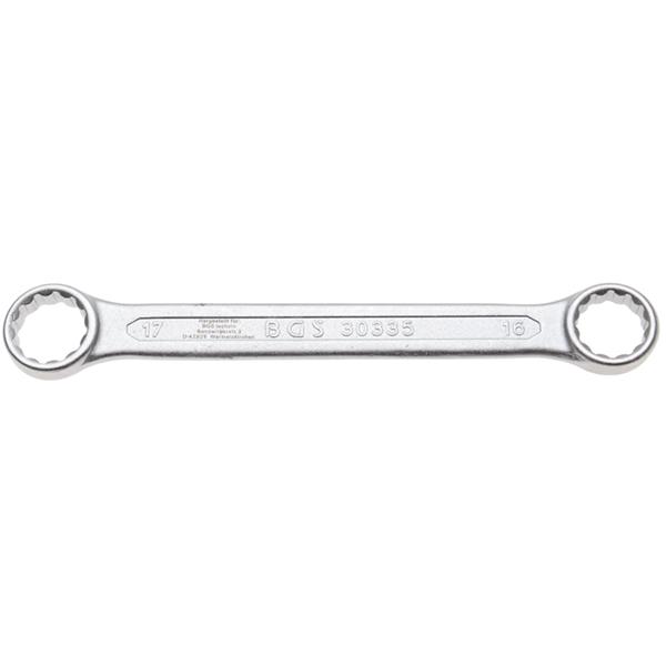 BGS 30335 Doppel-Ringschlüssel, extra flach, SW 16 x17 mm