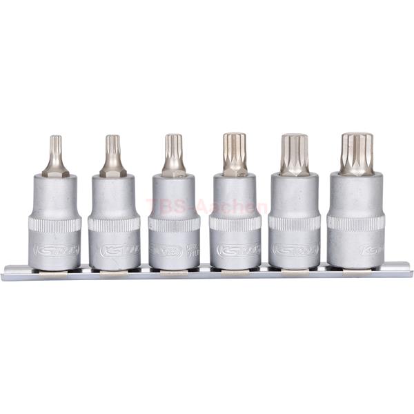 KS-Tools 911.1547 1/4" Bit-Stecknuss-Satz XZN, 6 lg., M4-M10