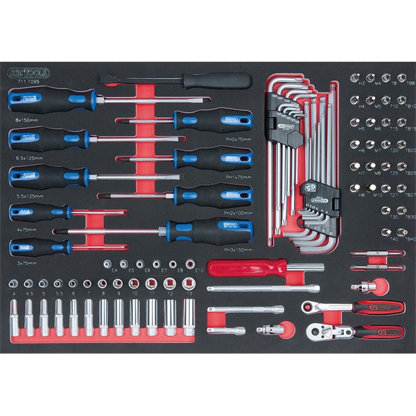 KS-Tools 711.1095 SCS 1/4" Socket set, 95 pcs, 1/1 system insert