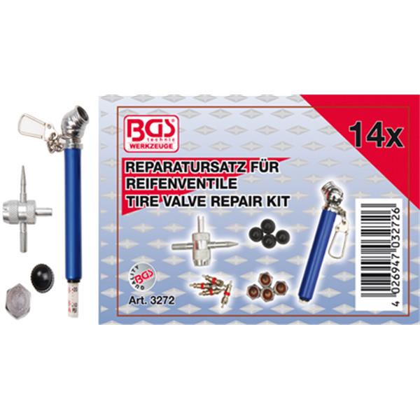 BGS 3272 Tyre Valve Repair Kit, 14 pcs. 