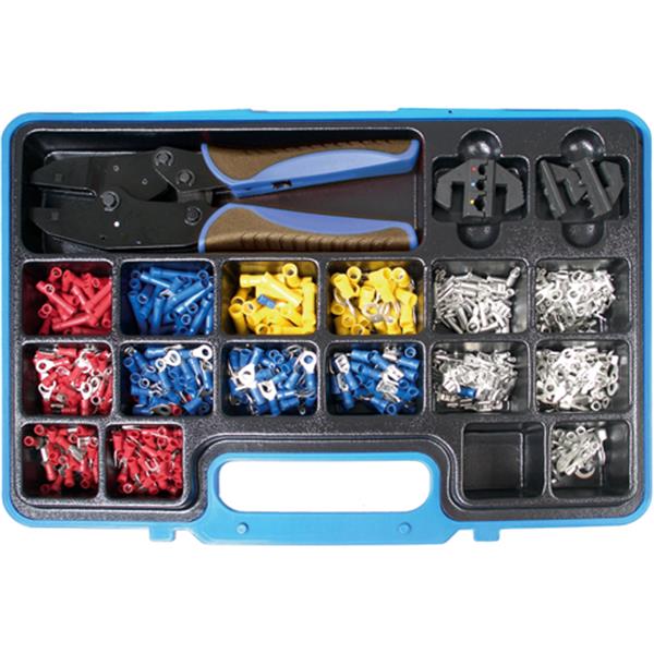 BGS 1411 Crimping Pliers Set, with 2 Pairs of Jaws , with Cable Lug Assortment, 1000 pcs.