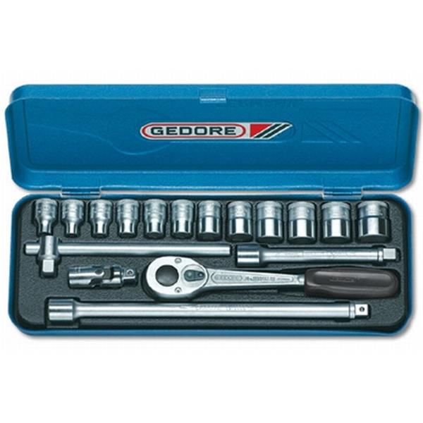 Gedore D 30 GMU-10 Socket set 3/8" 17 pcs 6-19 mm 