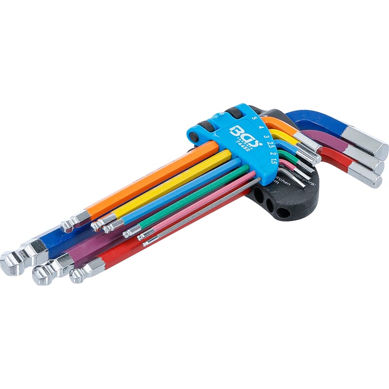 BGS 74452 L-Type Wrench Set, Multicolour, internal Hexagon, internal Hexagon with Ball Head 1.5 - 10