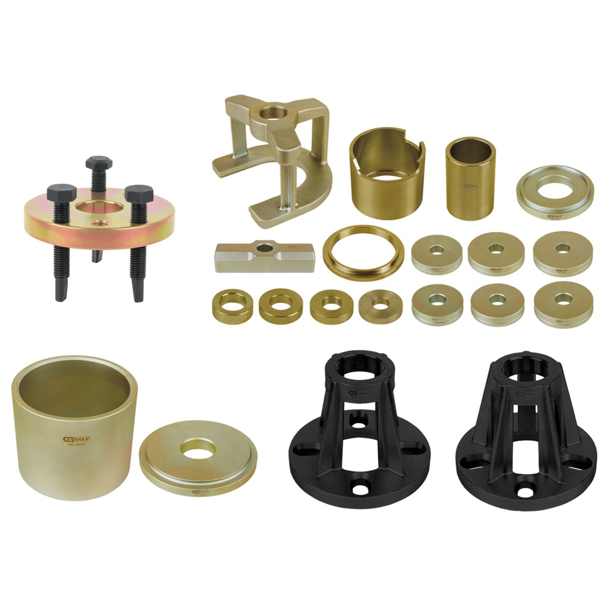 KS-Tools 440.9992 Universal-Werkzeug-Satz zur De-/ Montage von Achsteilen, 24-tlg.