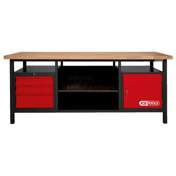 KS-Tools 865.0201 XXL-Werkbank m.3 Schubladen+1Tür 