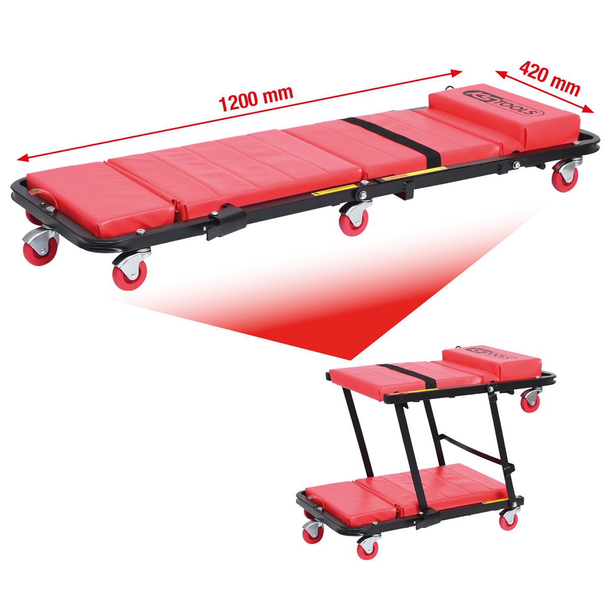 KS-Tools 500.8000 Werkstattliege + Klappsitz