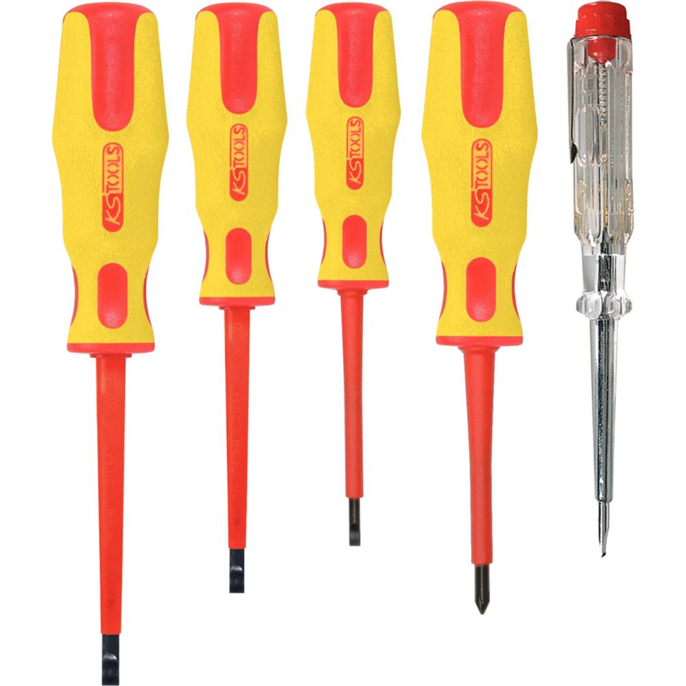 KS-Tools 117.0540 ERGOTORQUE VDE screwdriver set, 5 pcs, PH+slot